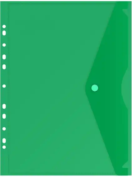 Конверт на кнопке Бюрократ -PK880 A4 с перфорац. по длинной стороне пластик 0.18мм ассорти