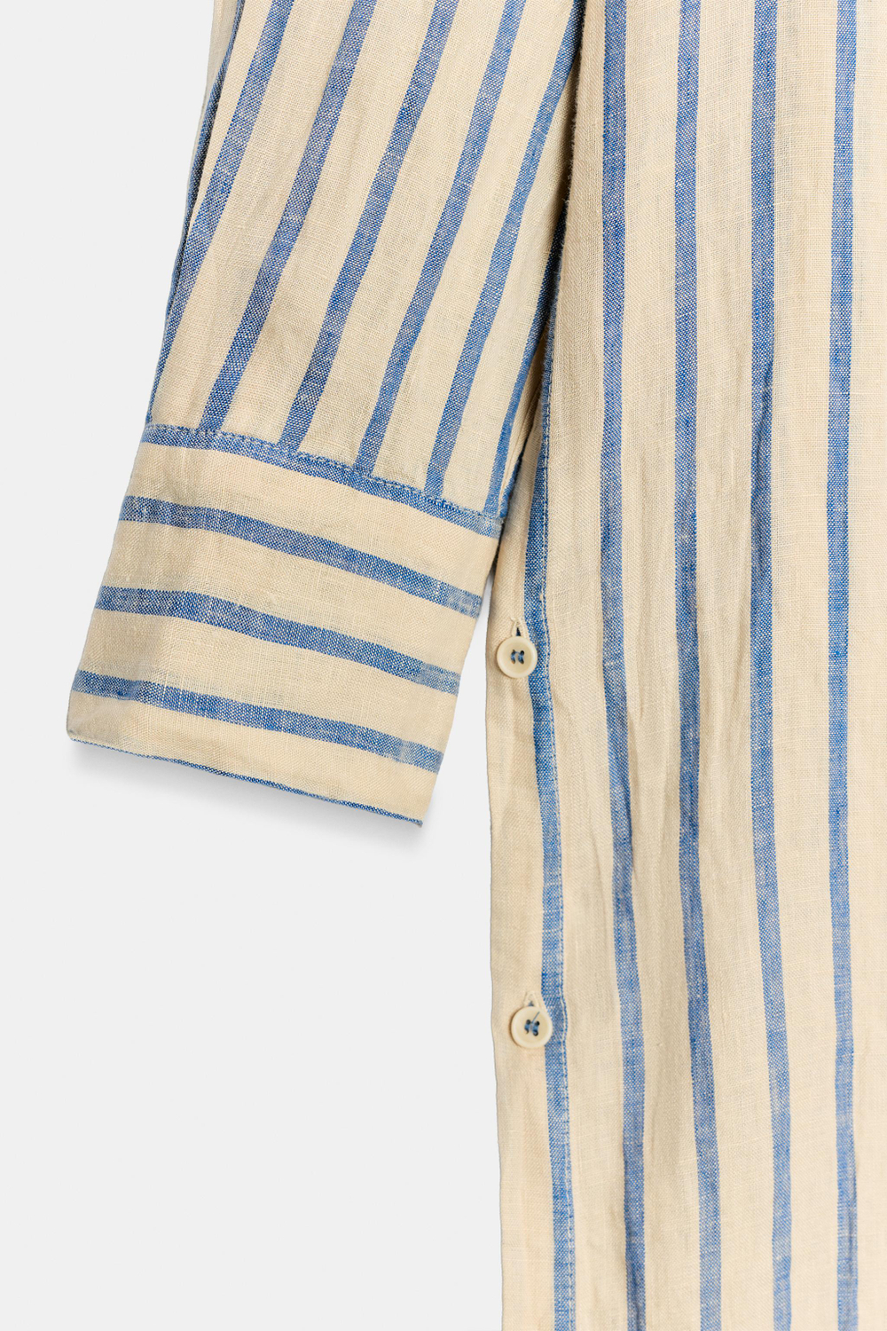ПЛАТЬЕ-РУБАШКА В ПОЛОСКУ ИЗ 100% ЛЬНА — ZW COLLECTION — ZARA