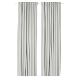 IKEA KORGMOTT  (ИКЕА КОРГМОТТ)  -  Шторы блэкаут, 2 шт - белый/на ленте 145x300 см