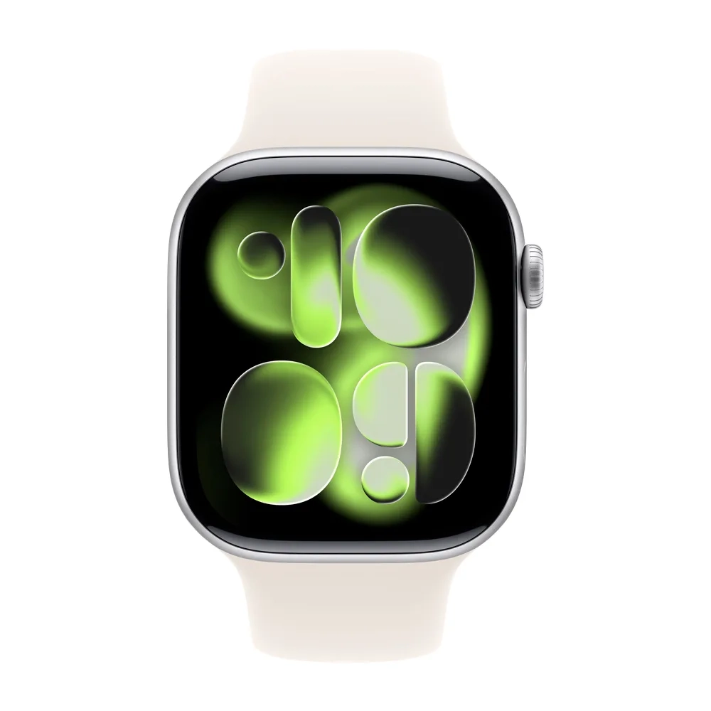 Умные часы Apple Watch Series 11 GPS, 46mm, Silver Aluminium Case with Starlight Sport Band, M/L