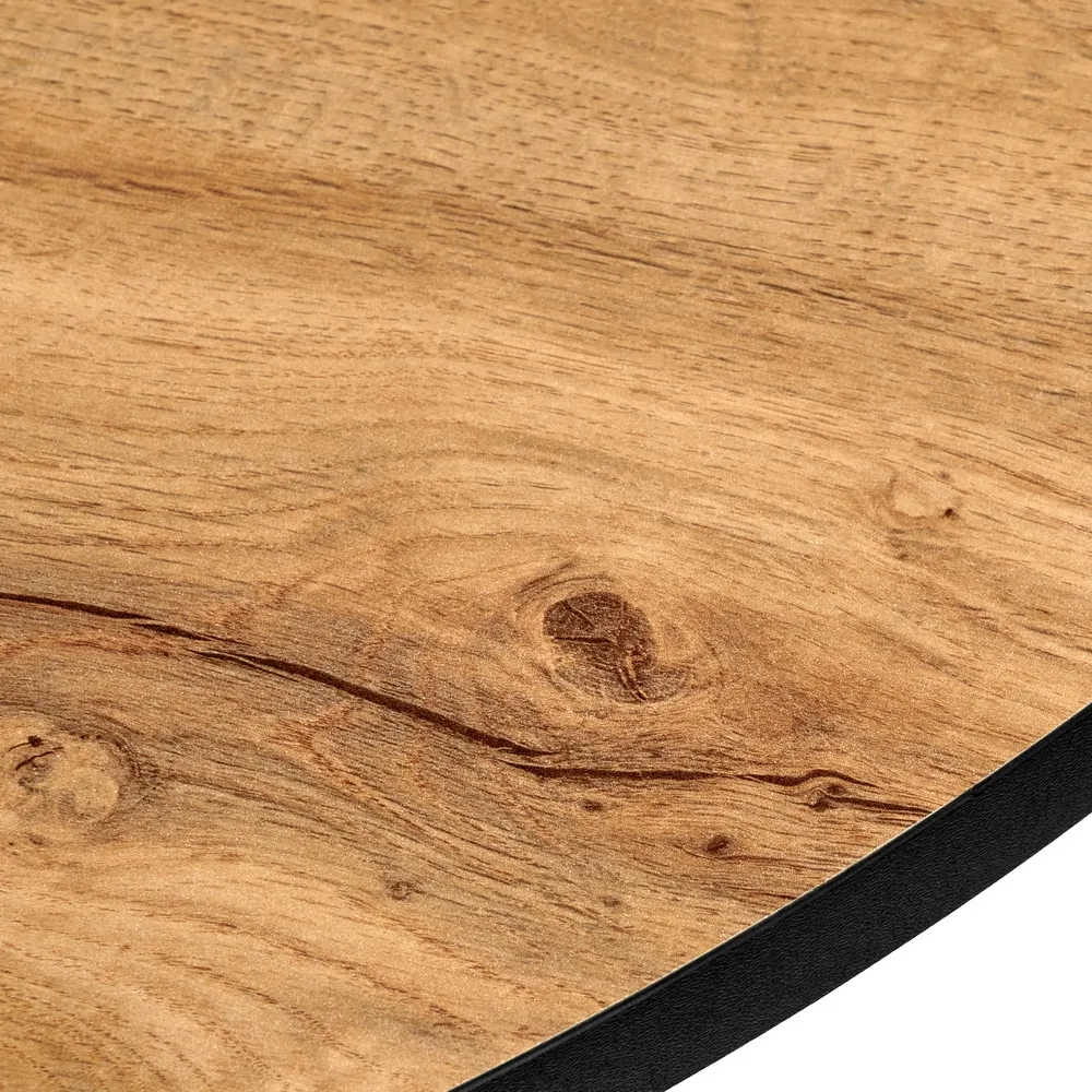 Стол Bradex Home Rudolf круглый раскладной 100-130x100x75см, Дуб Вотан, чёрный