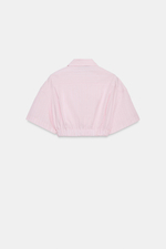 УКОРОЧЕННАЯ РУБАШКА ИЗ ПОПЛИНА В ПОЛОСКУ — ZARA