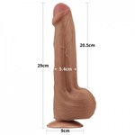 Реалистичный фаллоимитатор Lovetoy King Sized Sliding Skin (29×5,4 см) коричневый с двойной плотностью