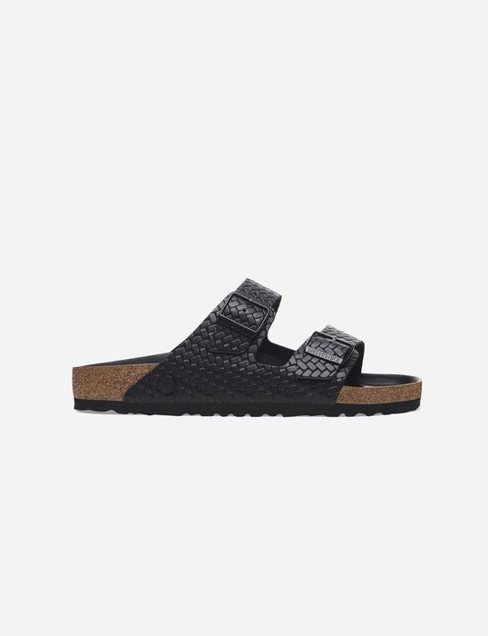 Birkenstock Arizona Rivet Woven Emboss Ecru Sandals 