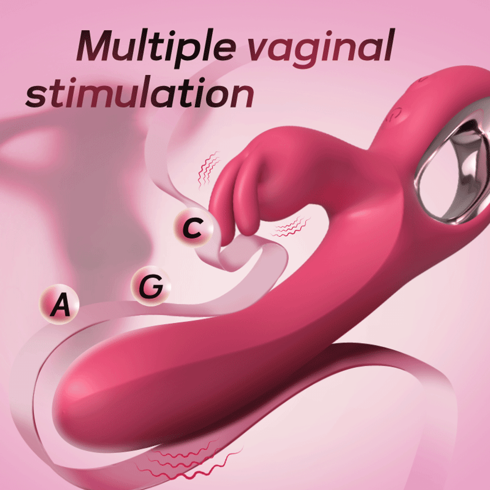 Красный силиконовый вибратор-кролик Secwell Rabbit Sex Toy SW3021R