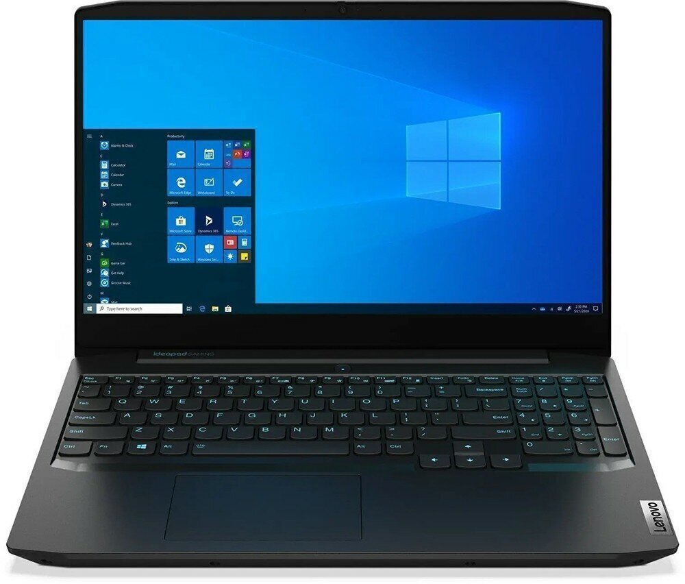 Ноутбук Lenovo Ideapad Gaming 3-15ARH05. Конфигурация: AMD Ryzen 5 4600H 3.0 ГГц/8 ГБ DDR4/SSD 256ГБ/NVIDIA GeForce GTX 1650 - 4 ГБ/Без ОС/15.6 "; 1920х1080; IPS
