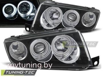 Передние фары angel eyes black для Skoda Fabia I