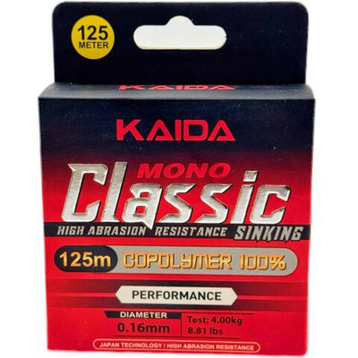 Леска 0,18 мм  KAIDA  Classic MONO  125 метров