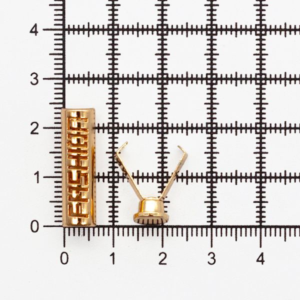 Наконечник для шнура металл ⌀7.0 мм, 25х7 мм, лого Fashion, золото цв.02, 10 шт