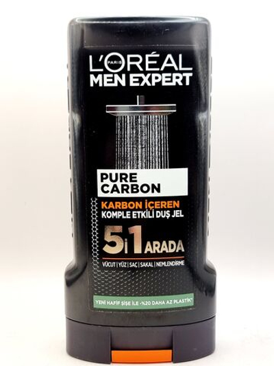Гель для душа мужской Men Expert Pure Carbon 5в1 с маслом лимона и можжевельника, 300 мл (Франция)