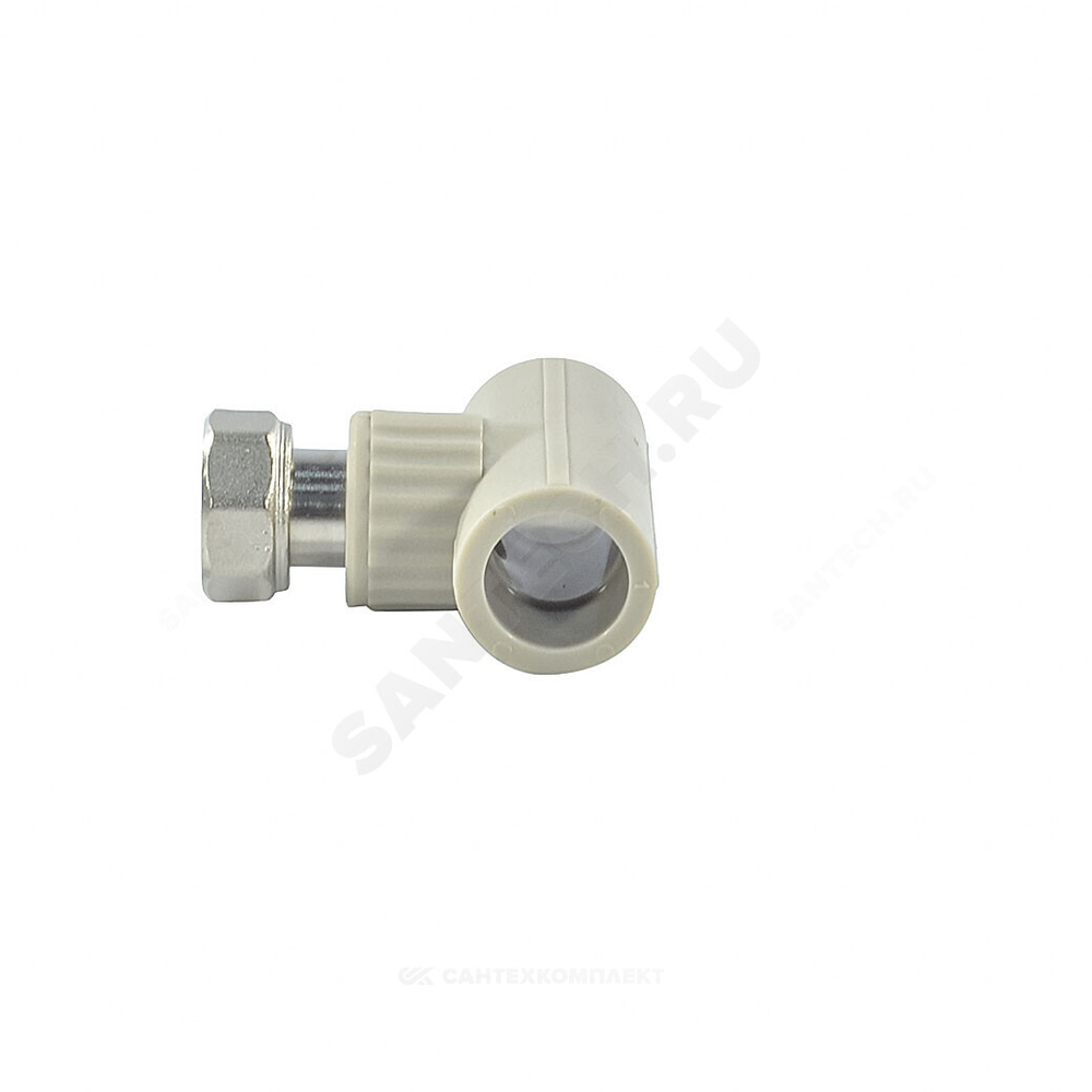 Тройник PP-R комбинированный серый Дн 20х1/2" с накидной гайкой VALFEX 10140020Г