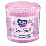 Ватные палочки КОМПЛЕКТ 200 шт., AURA, пластиковый стакан, 20803, 13144