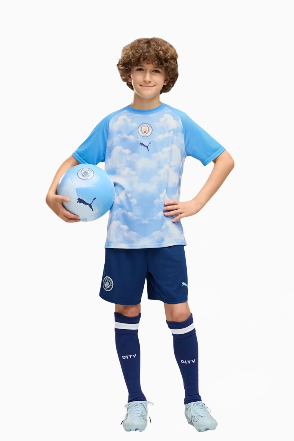 Футболка Puma Manchester City 26/27 Warm-Up Junior - голубой
