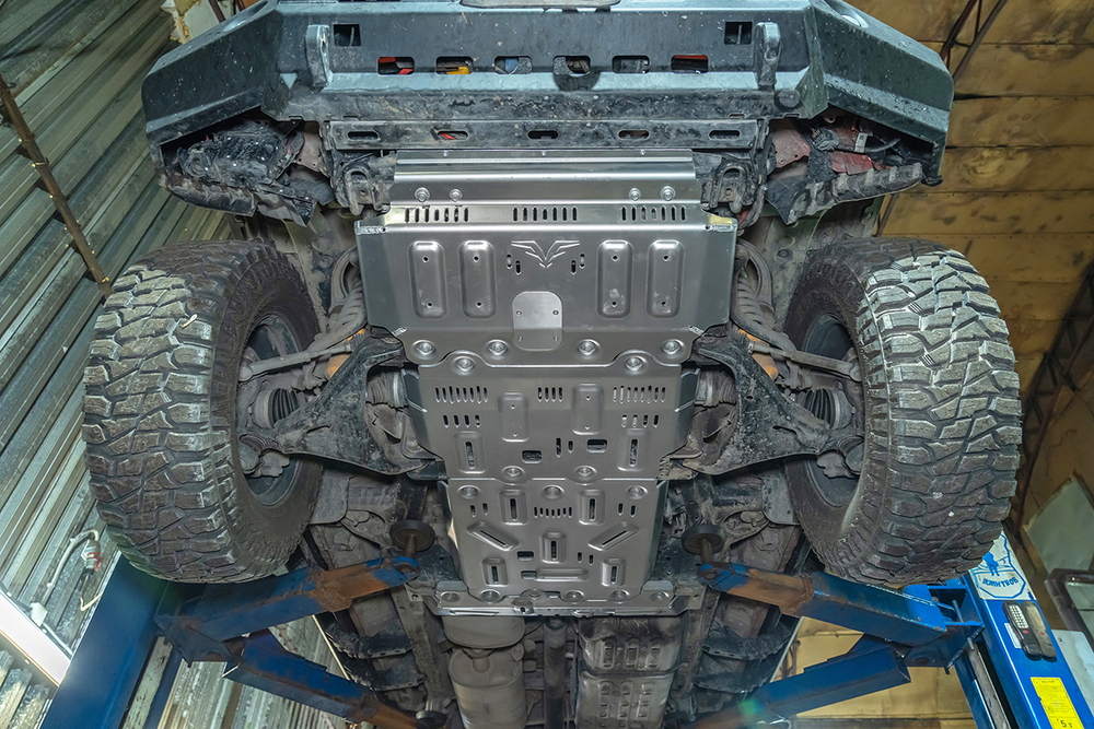 Защита радиатора, картера, РК, КПП для TANK 300 Off-road version, расширенная., алюминиевая, 8 мм Falcon