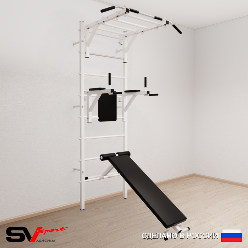 Шведская стенка Sv Sport усиленная 624 (Турник рукоход/Брусья/Скамья)
