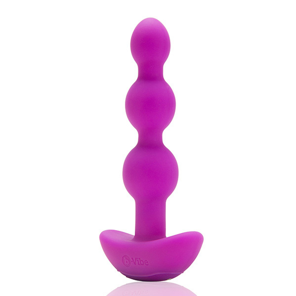 Анальные премиум-бусы с 2 моторами цвет фуксия b-Vibe Triplet Anal Beads BV-005-FUC