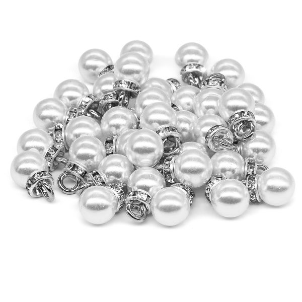 Пуговицы на ножке 12L=8 мм, (white (белый)), GE18, 36 шт