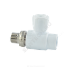 Кран шаровой PP-R белый Дн 25х3/4" НР прямой для радиатора RTP (РосТурПласт) 27861