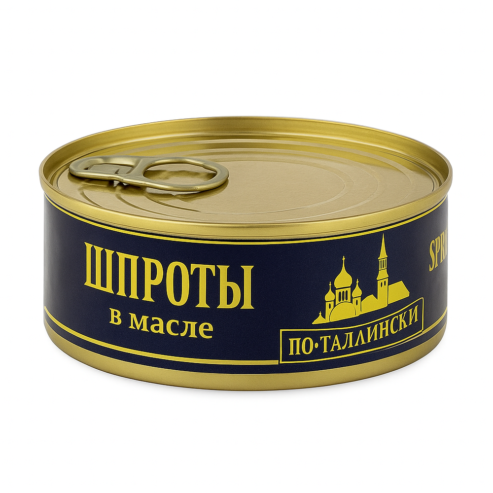 Шпроты в масле по-таллински  под ключ240 гр