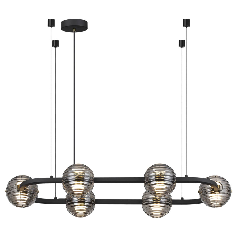 5041/60LA L-VISION ODL24 531 черн./золото/дымчатый/металл/стеко Люстра LED 60W 4000К 1526Лм TRONI