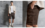 Мужские бермуды карго прямого кроя - BERSHKA