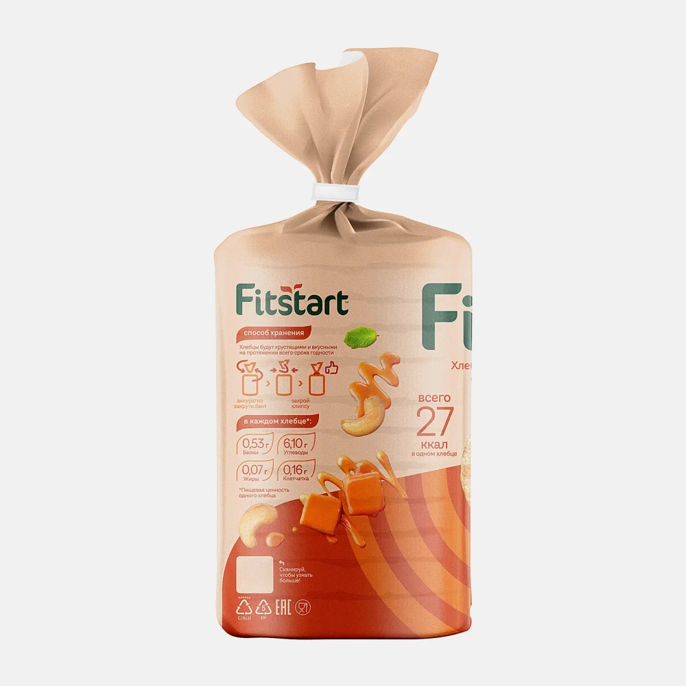 Хлебцы Fitstart рисовые Карамель 100г