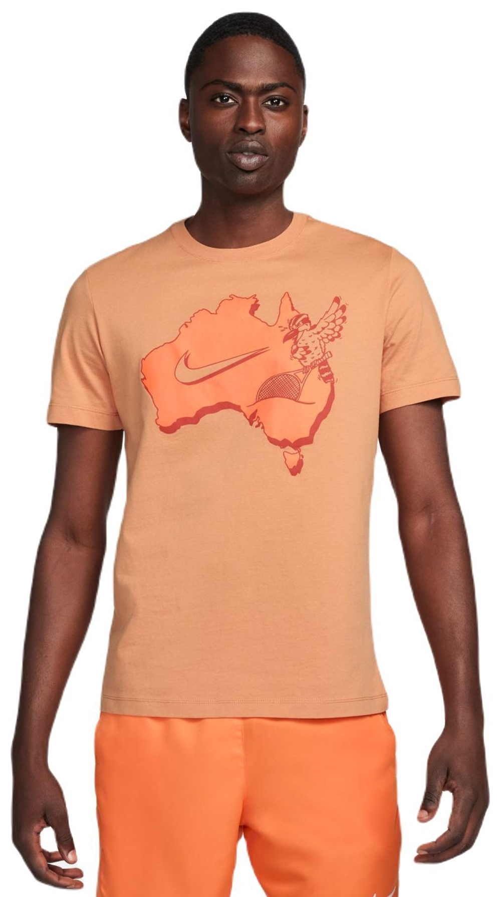 Мужская теннисная футболка Nike Court Tennis T-Shirt - amber brown