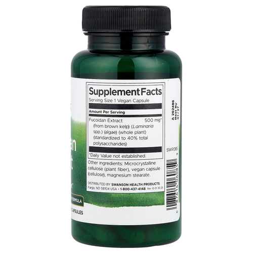 Swanson Vitamins, Экстракт фукоидана, 500 мг, 60 веганских капсул