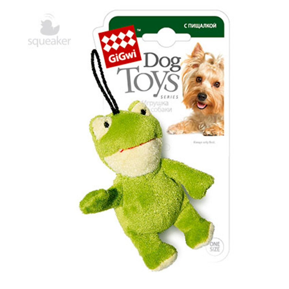 Gigwi PLUSH FRIENDZ игрушка для собак Лягушка с пищалкой 10 см Gigwi PLUSH FRIENDZ игрушка для собак Лягушка с пищалкой 10 см