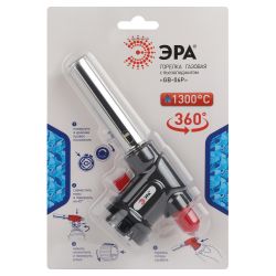 Горелка газовая ЭРА GB-06P с пьезоподжигом установка на баллон вращение 360 градусов | Электротовары