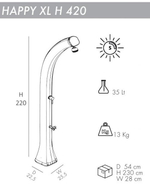 Душ солнечный, Arkema Happy XL H 420, антрацит