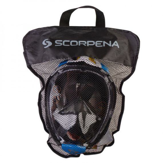 Маска полнолицевая Scorpena Swim большая чёрно-синяя