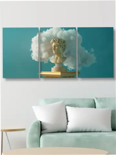 Картина Голова в тумане модульная 50x70см 3шт.
