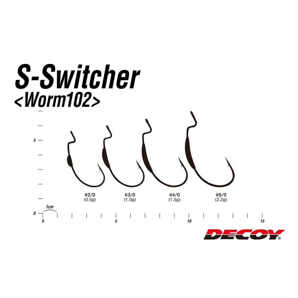 Крючок Decoy подгруженный офсетный Worm 102 S-Switcher #3/0 (в упаковке 5 штук)
