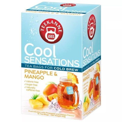 TEEKANNE Чай фруктовый Cool Sensations с ананасом и манго, 18 пакетиков, 45 г (Германия)