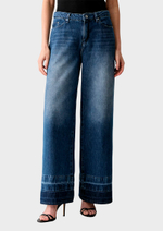 Джинсы KARL LAGERFELD Hem Detail Wide Denim Pants