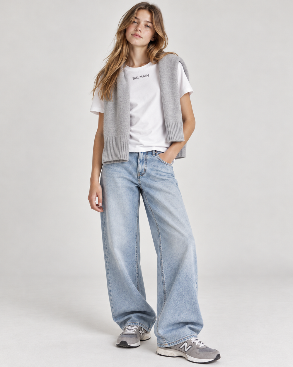 Новая хлопковая футболка Balmain, 164