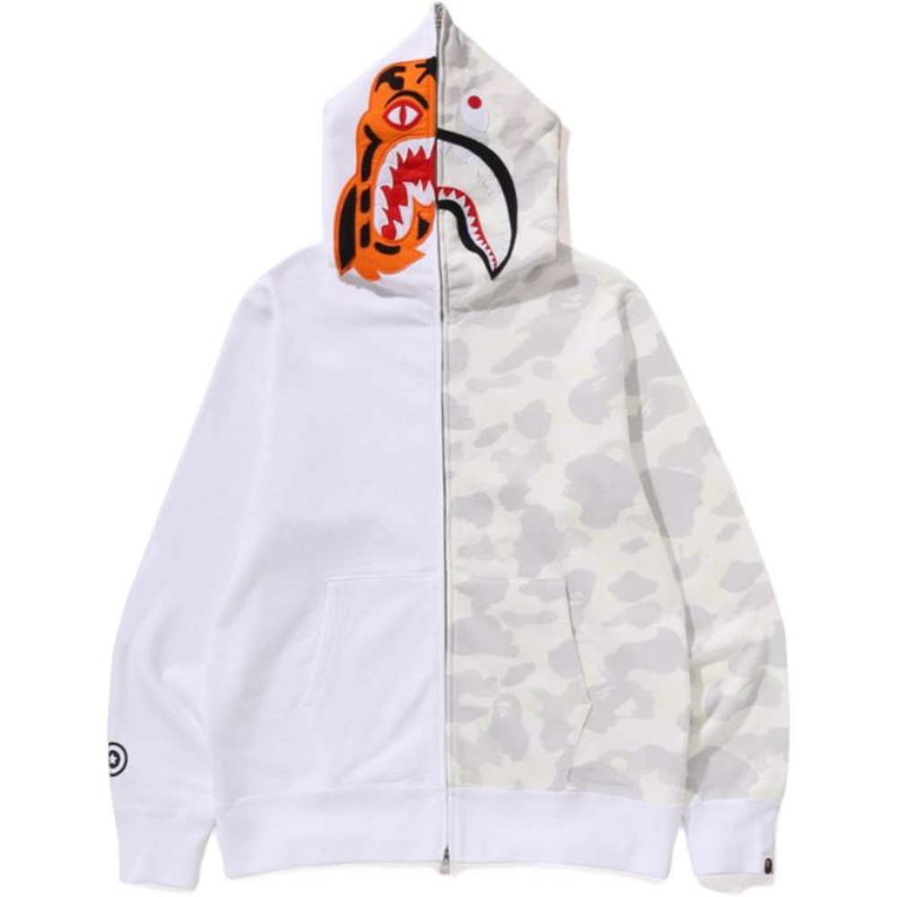 A Bathing Ape City Camo Half Shark Full Zip Худи белый