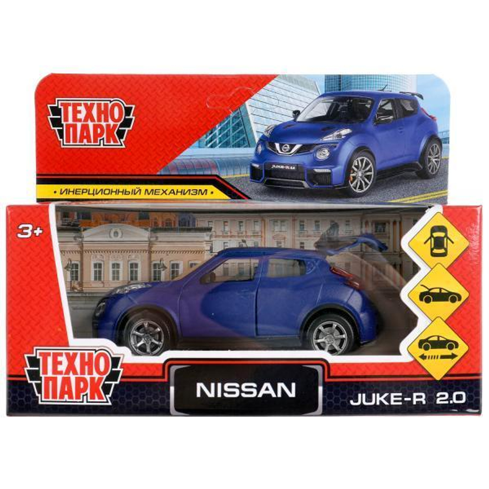 Модель ин. мет. "Nissan Juke-R 2.0 Soft" 12см, двер, багаж, синий, коробка JUKE-12FIL-BU (Технопарк)