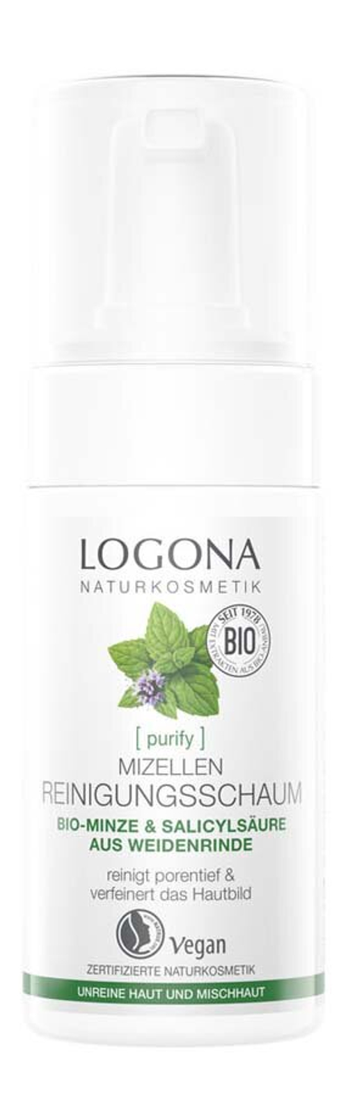 Мицеллярная очищающая пенка Logona, 100 мл