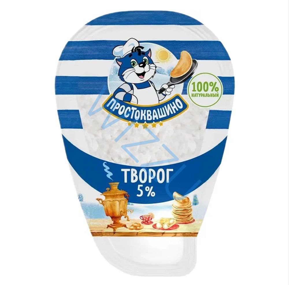 Простоквашино Творог 5% 290гр пакет