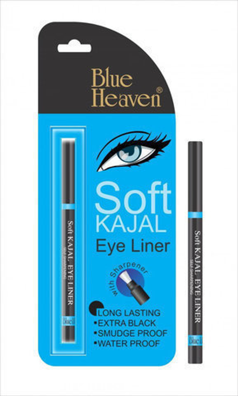 Карандаш для глаз Blue Heaven Soft Kajal Eye Liner Мягкий водостойкий, цвет черный, 0,31 г