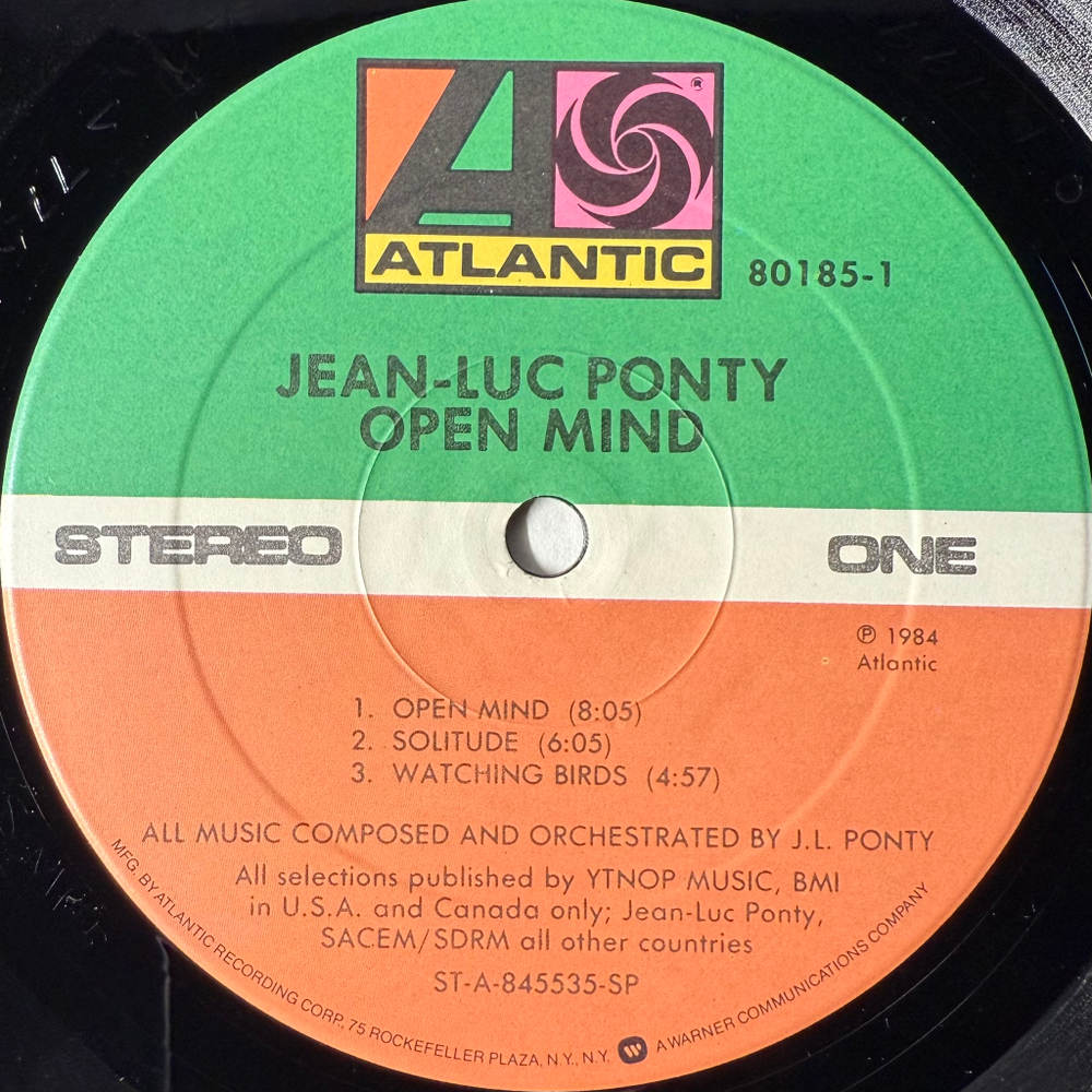 Виниловая пластинка Jean-Luc Ponty ‎– Open Mind LP