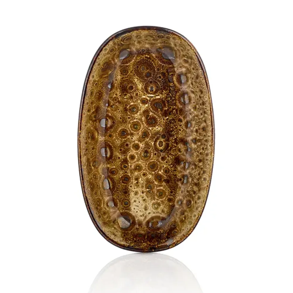 Блюдо овальное 19*11 см h2,4 см 200 мл емкость для закусок Cowry Yellow By Bone Innovation [6]