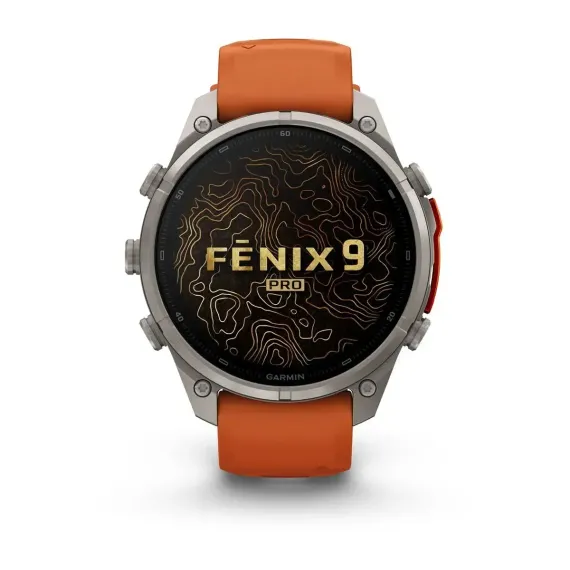 Смарт-часы Garmin fenix 9 Pro (47 мм) титан осенне-оранжевый/ярко-оранжевый