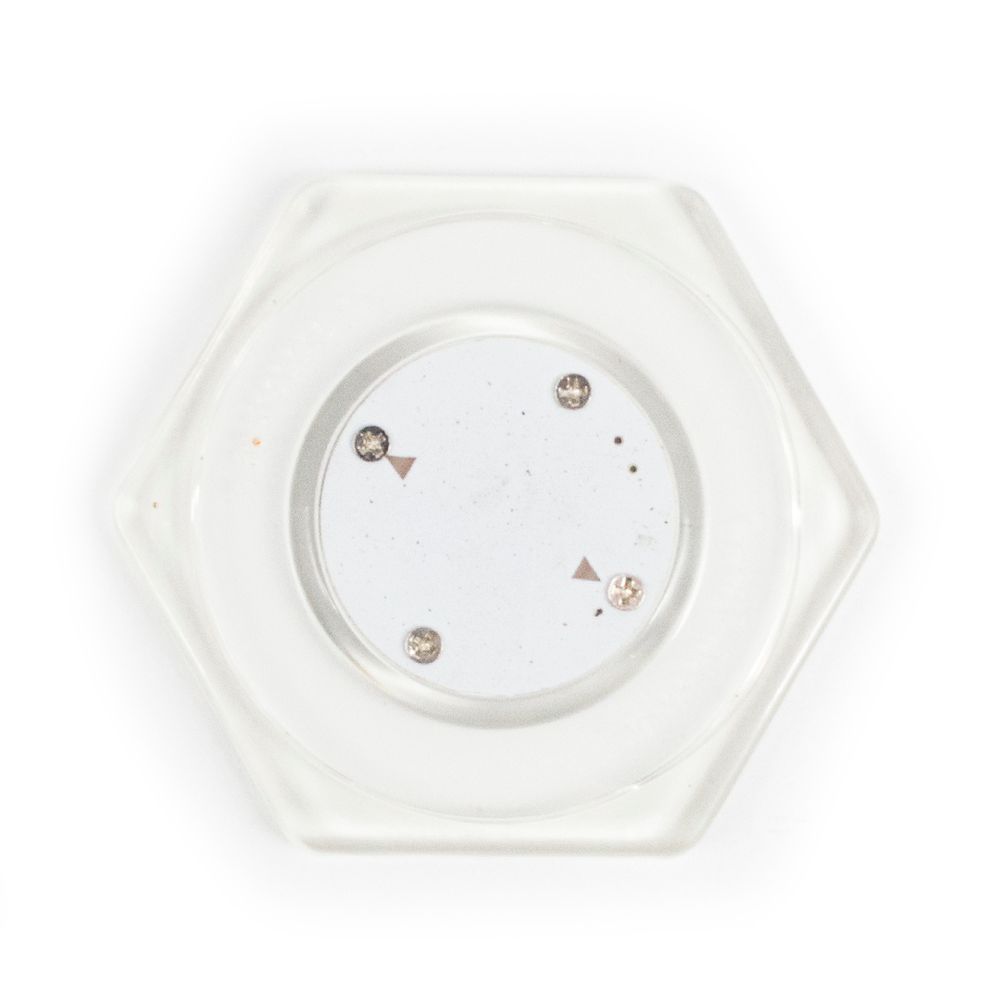 Шайба для аэрохоккея LED "Atomic Top Shelf" (прозрачная, шестигранная, красный светодиод) D74 mm
