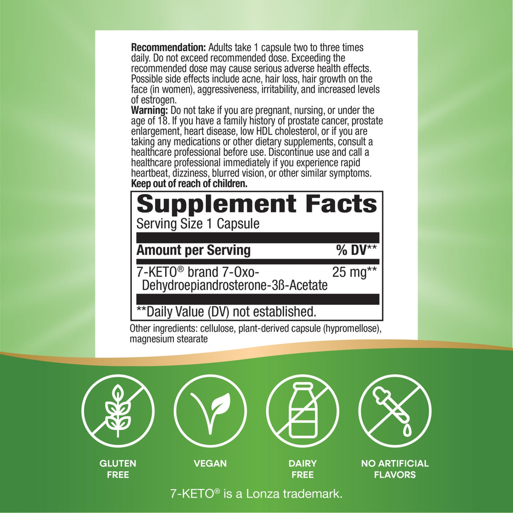 Nature's Way, 7-KETO, метаболит Дегидроэпиандростерона, 60 капсул