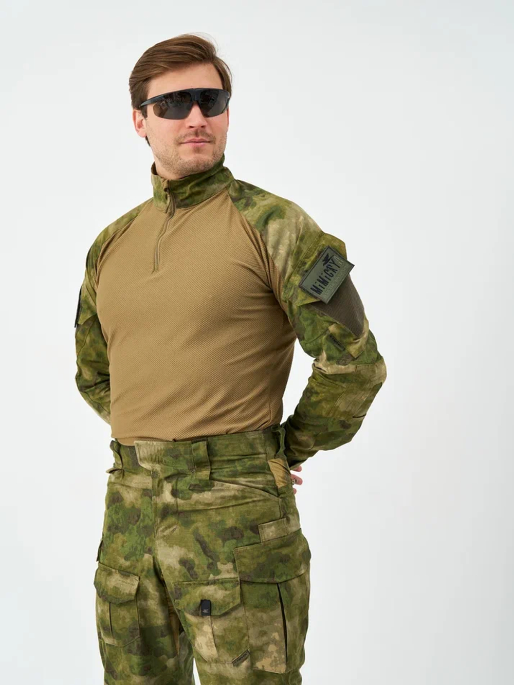 Рубашка боевая тактическая GEN 3 COMBAT ATACS FG (ГЕН 3 КОМБАТ АТАКС ФГ), рипстоп нейлон + хлопок (50%*50% NYCO) ИКР, цвет ATACS FG (МОХ), мужская, MIMICRYA