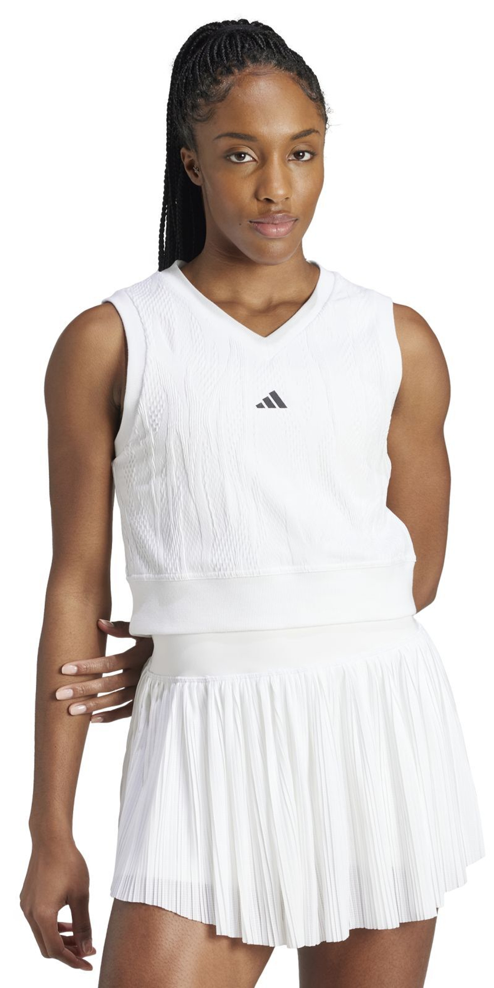 Женский топ теннисный Adidas Tennis Pro Crop Top - белый
