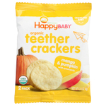 Happy Family Organics, Happy Baby®, органические крекеры для прорезывания зубов, манго и тыква с амарантом, 12 упаковок по 4 г (0,14 унции)